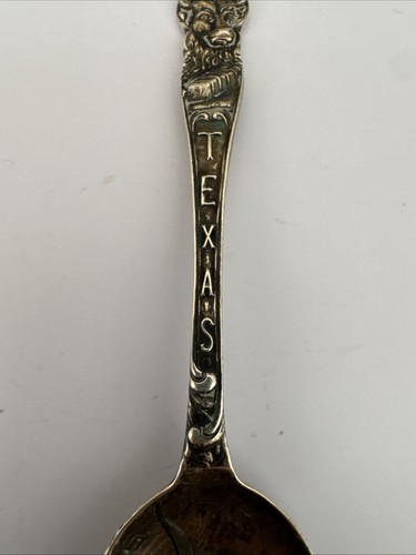 Pride of Houston Texas Sterling Silver Longhorn Souvenir Spoon Shepard Mfg Co
