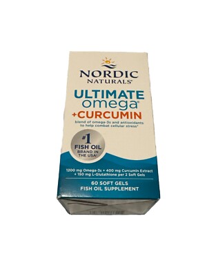 Nordic Naturals Ultimate Omega + Curcumin 60 Soft Gels Fish oil supplement