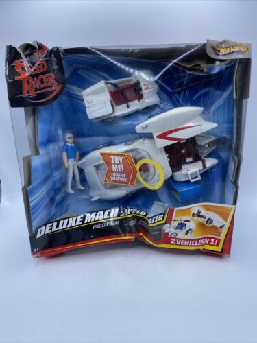 Hot Wheels Mach5 Deluxe Mach6 & Speed ​​Racer C2 With Box