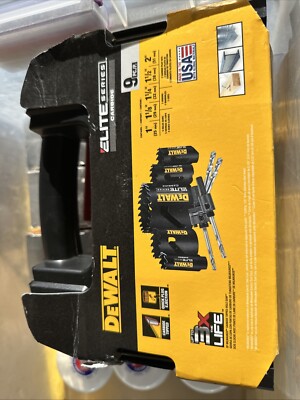 DEWALT Elite Series Carbide 9pc 1''-2'' Hole Saw & Drill Kit DAH39CTSET BRAND NEW