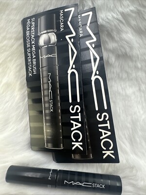 2 Pc - MAC MacStack SuperStack MEGA Brush Mascara 0.07oz / 2.1mL Each - Mini Sz