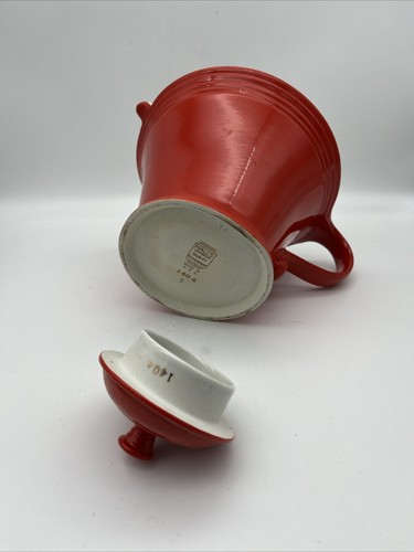 Hall China Co. Original Red Melody Teapot w/Lid 1933-1953 USA @@@@@@@@@@@@@@@@@@