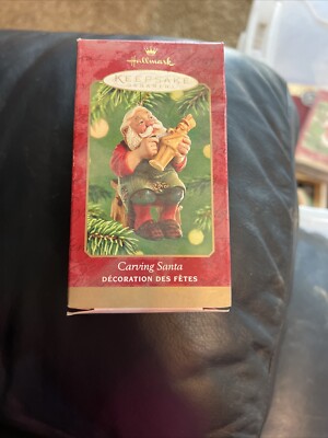 2001 Hallmark Keepsake CARVING SANTA Ornament by Tracy Larsen w/Box NEW