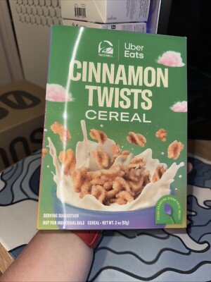 TACO BELL x Uber Eats Cinnamon Twists Cereal with color-changing spoon *SEALED*