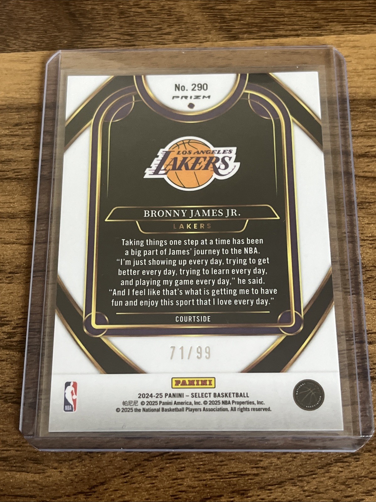 2024-25 Panini Select Courtside Bronny James Blue Flash /99 #290