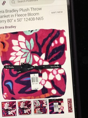 vera bradley plush throw blanket
