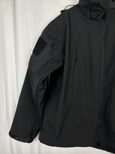 Rothco XL Tactical Jacket 9746 Black Full Zip Hooded Pockets Polyester