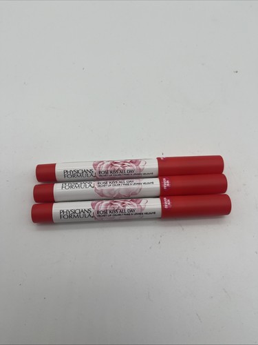 3 pack Physicians Formula Rose Kiss All Day Velvet Lip Color, Hot Lips