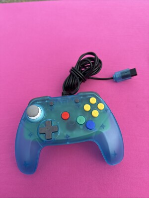 Retro Fighters Brawler64 Wired Edition N64 Transparent Blue Nice Shape Tested