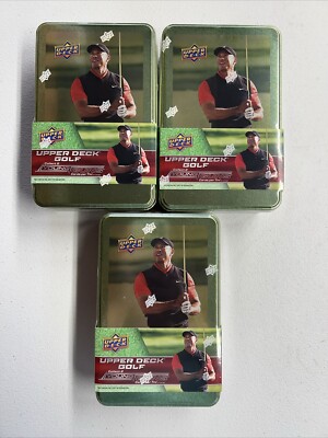 3X LOT OF 2024 UPPER DECK GOLF TIN BOX 9 PACKS SEALED *BEST PRICE GUARANTEE*