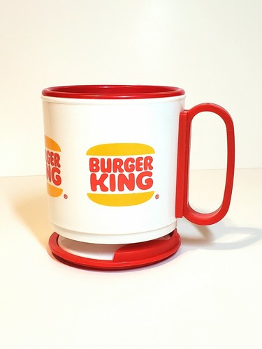 Burger King Travel Coffee Cup Mug Plastic Fast Food Vintage Advertising Retro