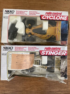 Lot of 2 Vintage Nikko Radio Control Stinger, Cyclone Dual Racers RC Buggies New
