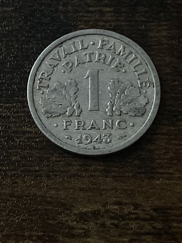 フランス ユーロ 1943 France 1 Franc Actual Coin TK7318* | eBay