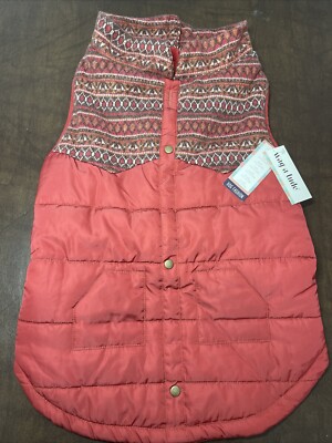 NEW Wagatude Dog Fashion Orange w/ Aztec Print Puffy Vest Bomber Jacket Sz XXL