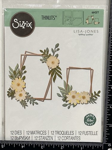 Sizzix Thinlits Dies Geo Floral Frame by Lisa Jones 12 Dies