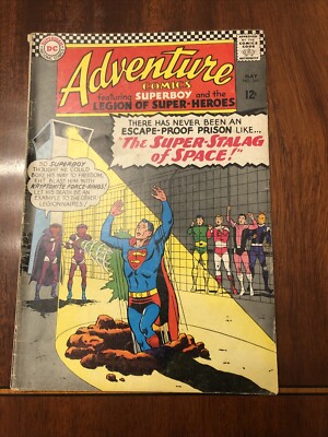ADVENTURE COMICS 344 1966 LEGION OF SUPER-HEROES DC Comics LOOSE CENTERFOLD