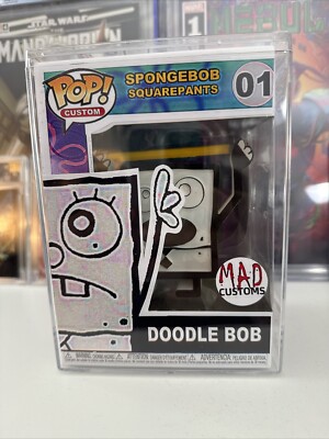 Funko Pop M.A.D Custom SpongeBob Doodle Bob- Custom Brand New With Protector!