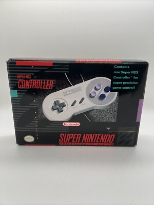 OEM Super Nintendo SNES Controller Gamepad Complete in Box CIB w/ Manual-Inserts