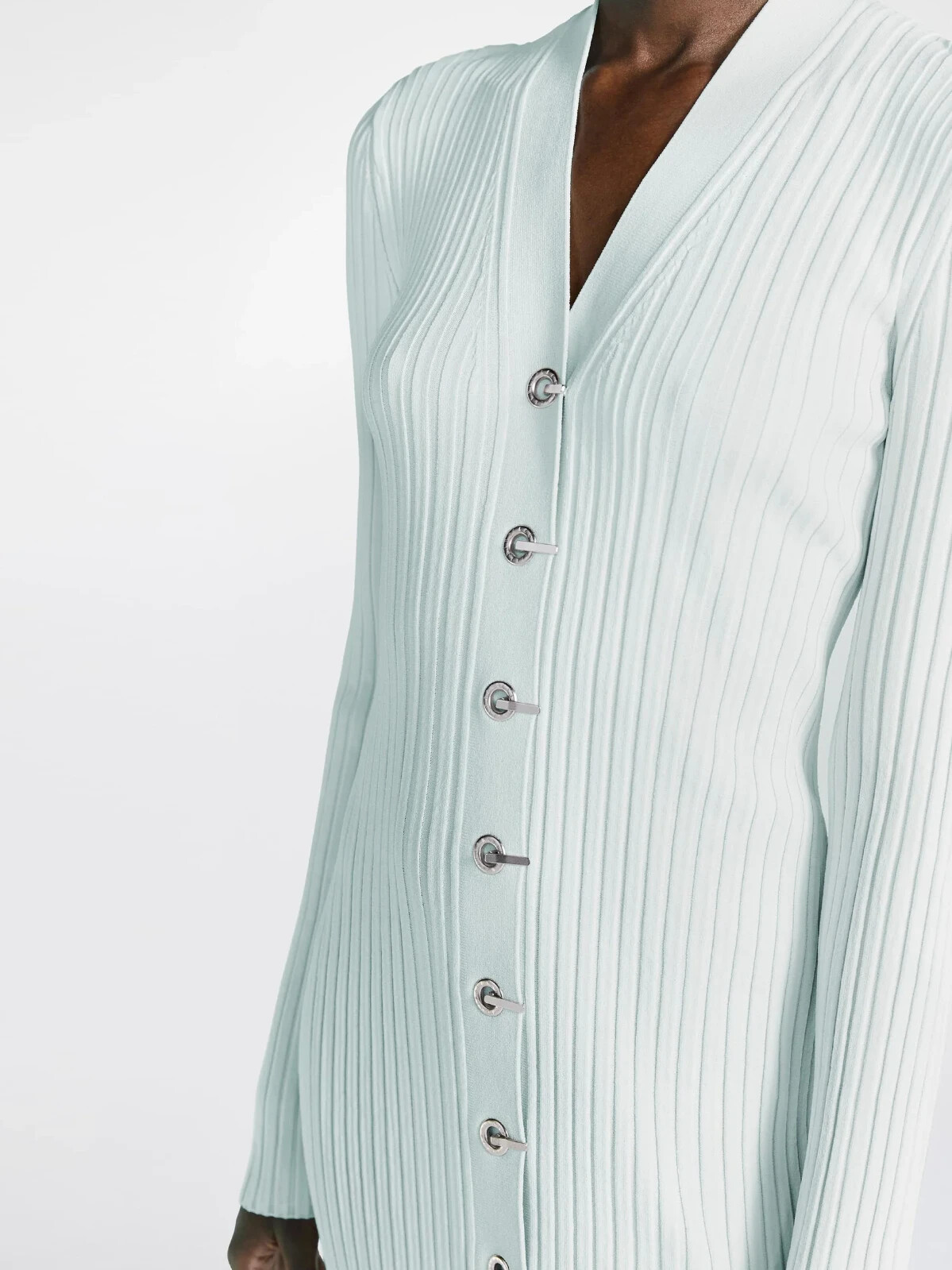 Pre-owned Lee Dion  L107802 Womens Clear Blue Latch Hook Cardigan Dress Size Us 8