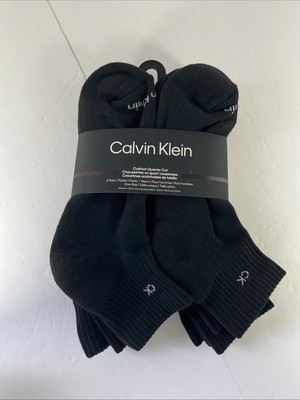 Calvin Klein 6-Pair Men's Cushion Quarter Cut Socks black Size 7-12