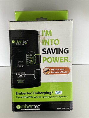 NEW! Embertec Emberplug AV+ Power Saving EPUSAV-ET-07 Automatic Switching
