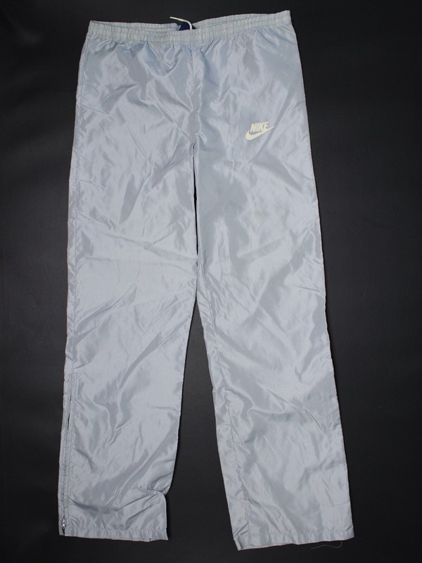 VTG 1980s Nike Track Pants Mens M Light Silver Gray Nylon