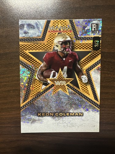 Keon Coleman 2024 Wild Card Gold RC #'d 3/3 Auto Mania