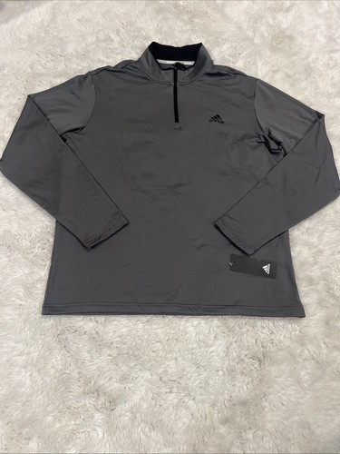 Adidas Mens Golf Textured 1/4 Zip Pullover Gray ADVR0890 NEW Adidas Mens Golf Textured 1/4 Zip Pullover Gray ADVR0890 NEW