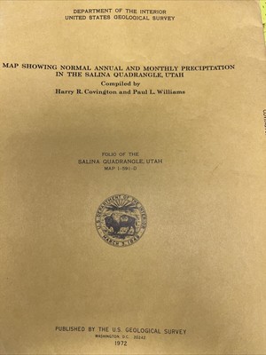 Map Showing Normal Annual And Monthly Precipitation In The Salina Quad Utah