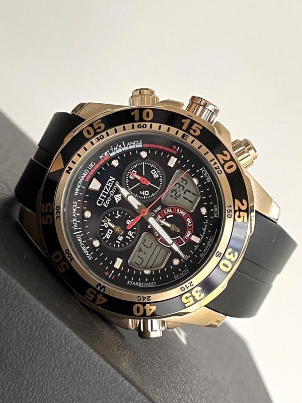 Pre-owned Citizen Promaster Watch Eco-drive Jr4046-03e Chronograph Black Rubber Strap