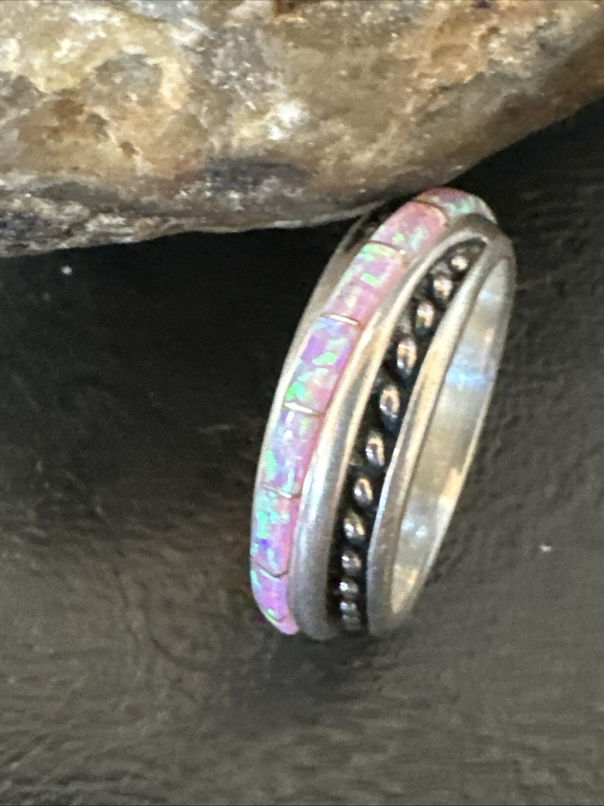 【raumi様】luijewelry opal ring k14 9号 Sterling Silver Turtle White Lab Opal Ring