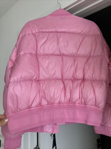 Pre-owned Moncler Merlat Puffer Bomber Jacket Pink Size 2