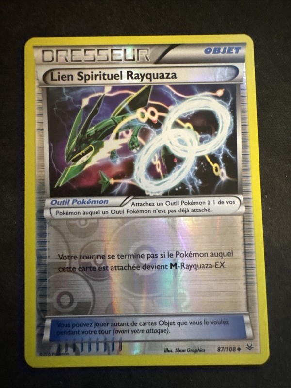 Carte PokÃ©Mon Lien Spirituel Rayquaza 87/108 Reverse Ciel Rugissant Xy 6 Fr Neuf