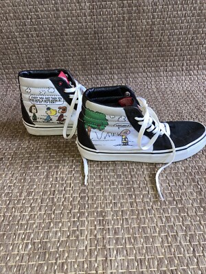 VANS Sk8 Hi x Peanuts ''Charlie Kite'' High Top Sneakers Womens Sz 8 Skate Shoes