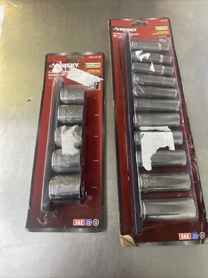 11 Piece Husky SAE Chrome Deep Socket 1/2 Drive And Large Socket Set