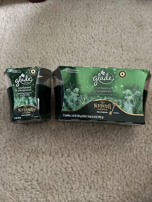 Lot of 3 / Glade 3.4 Oz Limited Edition Enchanted Evergreens Single Wick Candle