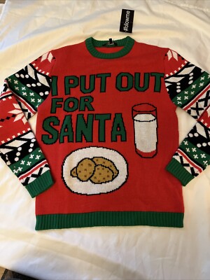 Followme Womens Ugly Christmas Sweater  I Put Out For Santa  Size Small New