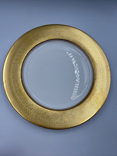 pickard etched ピッカード　22k　プレート Gold Pickard Plate With 2 Inch 22 Carat Gold Encrusted Edge