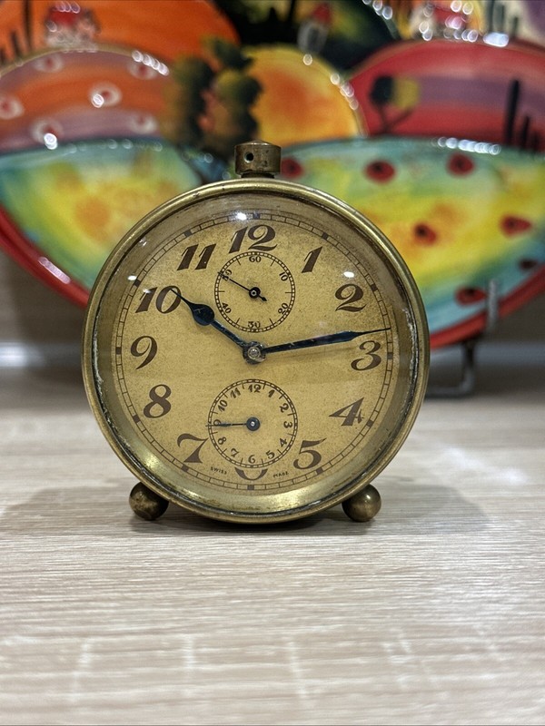 Belle Et Ancienne Pendule RÃ©Veil ZÃ©Nith Travel Alarm Clock 1930  Suisse