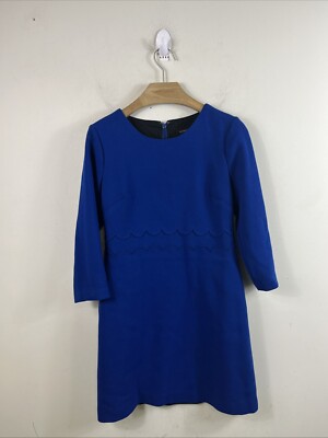 Banana Republic Double-Face Scalloped Waist Dress Blue Size 2P 2 Petite