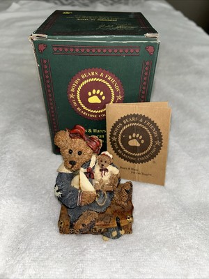 Boyds Bears Bailey Bear With Suitcase Vintage Figurine 1990's with Box