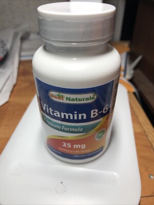 Best Naturals Vitamin B-6 25 mg 250 Tablets  EXP: 03-2026