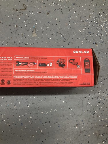 Milwaukee 2678-22 M18 Force Logic 6T Utility Crimping Set with D3 Grooves - Red