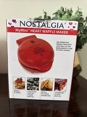 Nostalgia MyMini Heart Waffle Maker (Red)