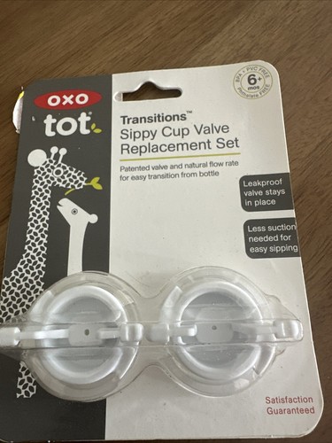 2-Pack OXO Tot Transitions Sippy Cup Valve Replacement Set BPA + PVC Free 6+ Mos