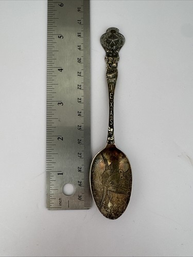 Pride of Houston Texas Sterling Silver Longhorn Souvenir Spoon Shepard Mfg Co