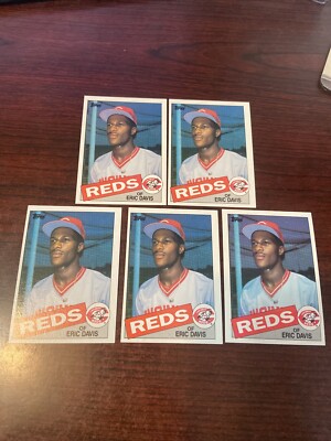 1985 Topps Lot Of 5 Eric Davis Rookie RC #627 Reds