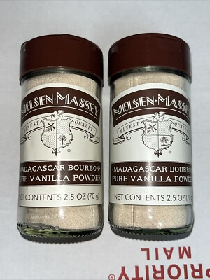 (2) Nielsen-Massey Madagascar Bourbon Pure Vanilla Powder, 2.5 Oz Each Sealed