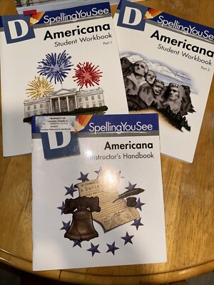   NEW Spelling You See D Americana Student Workbook Parts 1 + 2 Instructor Book