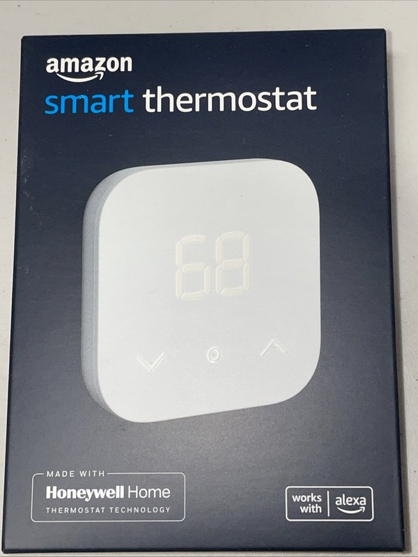 Amazon Smart Thermostat, Programmable, Alexa White New Factory S6ED3R